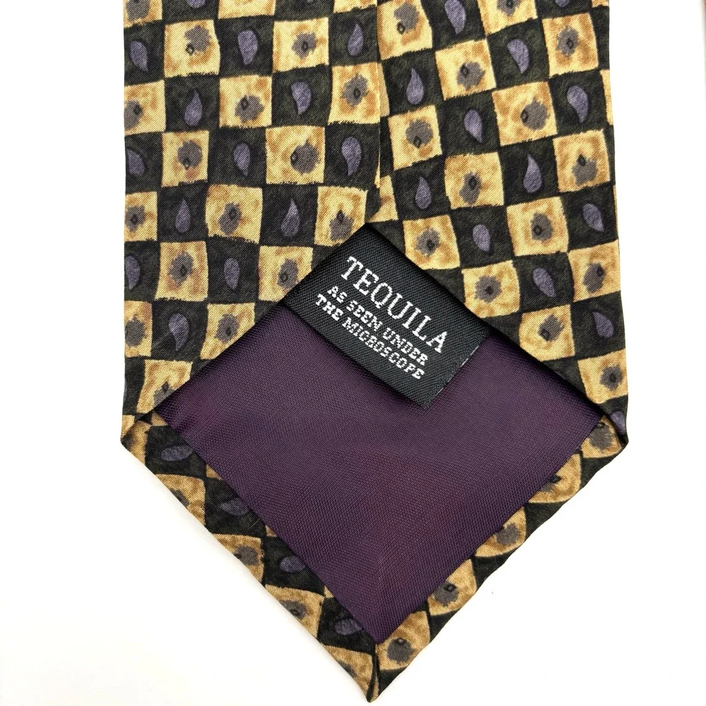 Vintage Cocktail Collection TEQUILA Seen Under The Microscope 100% Silk Tie 57